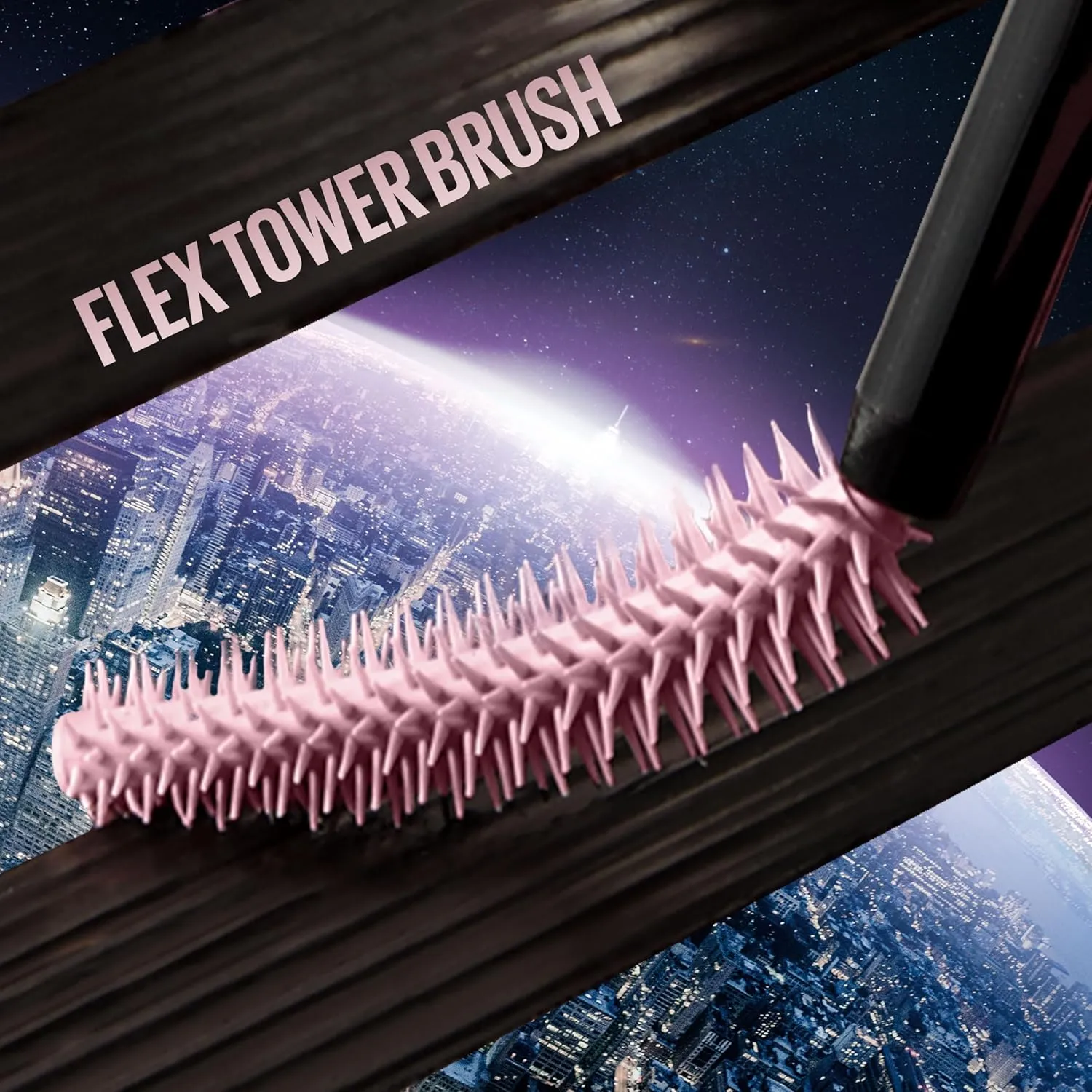 Maybelline Sky High Flex Tower mascara brush close-up